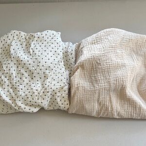 2 Mushie Extra Soft Muslin Crib Sheet Bundle